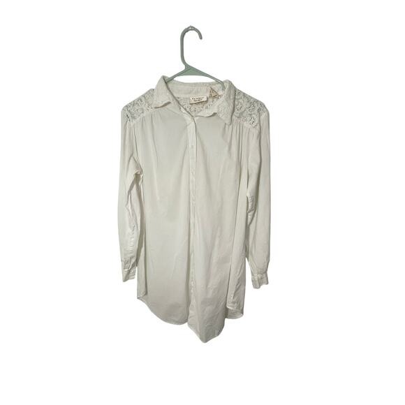 Victoria Secret Gold Label Vintage Victorian Long Sleeve Button Up Nightgown M - Picture 1 of 5